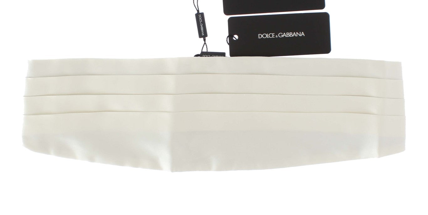 Exclusive White Silk Cummerbund