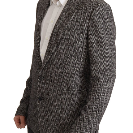 Veste de blazer à chevrons gris exquis