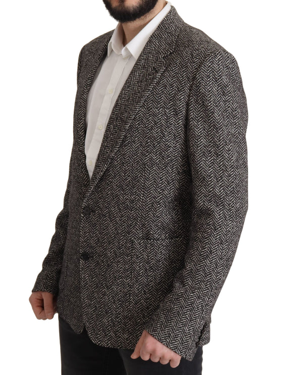 Veste de blazer à chevrons gris exquis