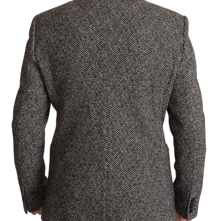 Veste de blazer à chevrons gris exquis