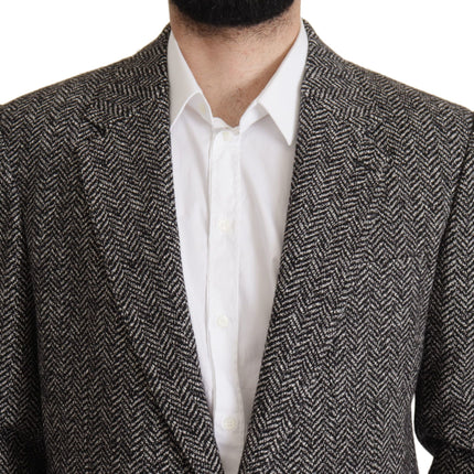 Veste de blazer à chevrons gris exquis