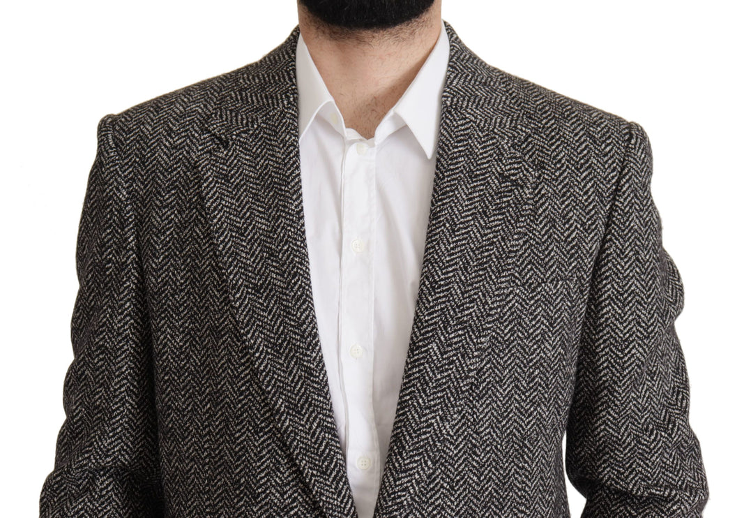 Veste de blazer à chevrons gris exquis