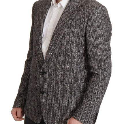 Veste de blazer à chevrons gris exquis