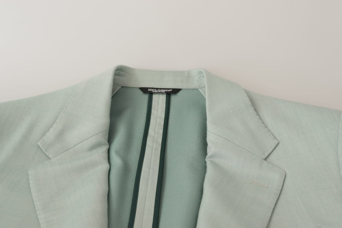 Blazer élégant en soie verte à la menthe