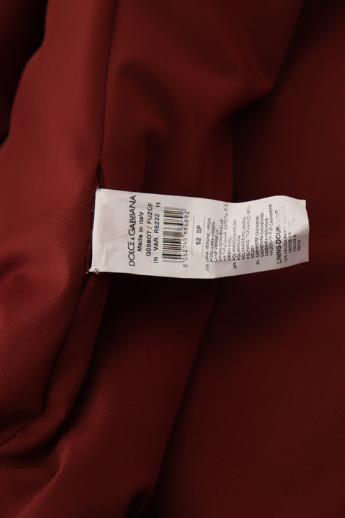 Veste en laine à double seins rouge élégant