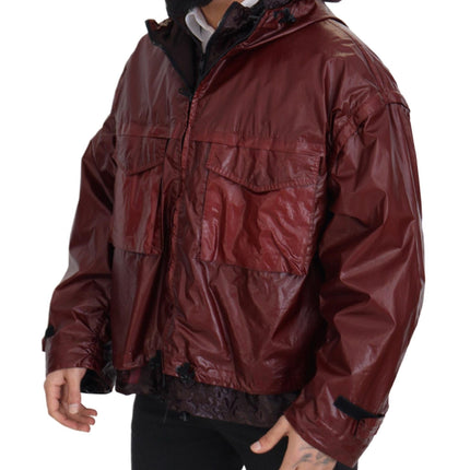 Elegant Bordeaux Full Zip Cabined Veste