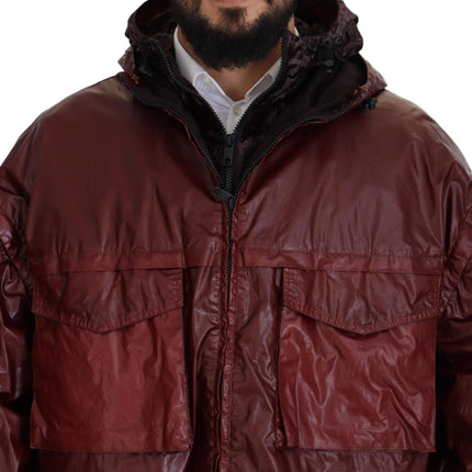 Elegant Bordeaux Full Zip Cabined Veste