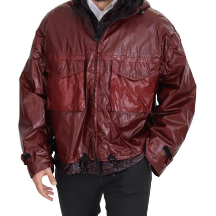 Elegant Bordeaux Full Zip Cabined Veste