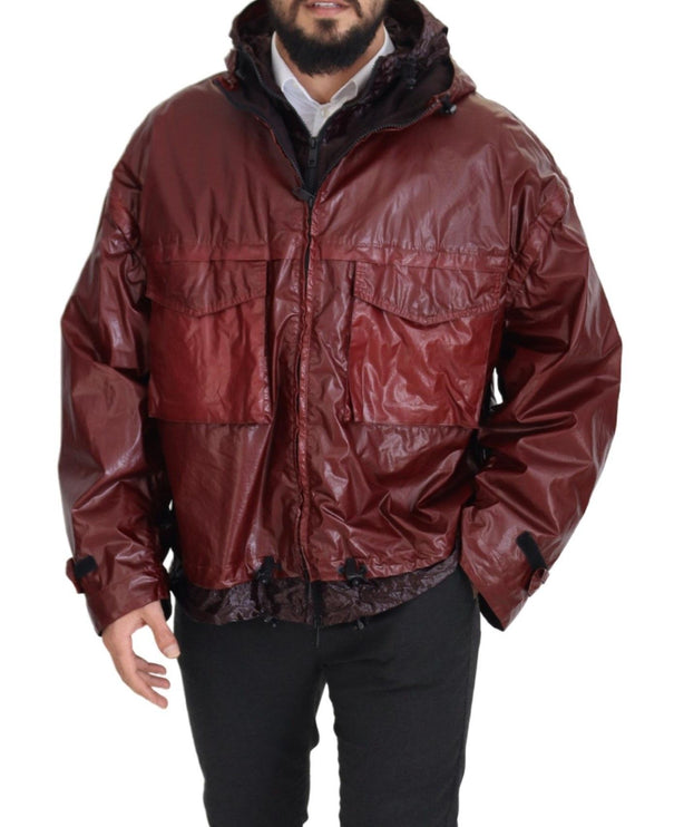 Elegant Bordeaux Full Zip Cabined Veste