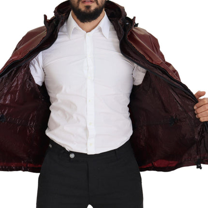 Elegant Bordeaux Full Zip Cabined Veste