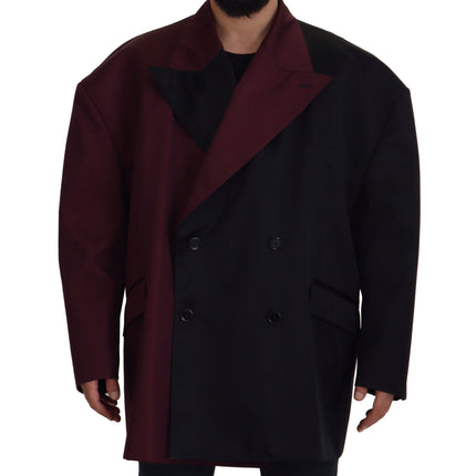 Elegant Bordeaux Double-Prested Veste