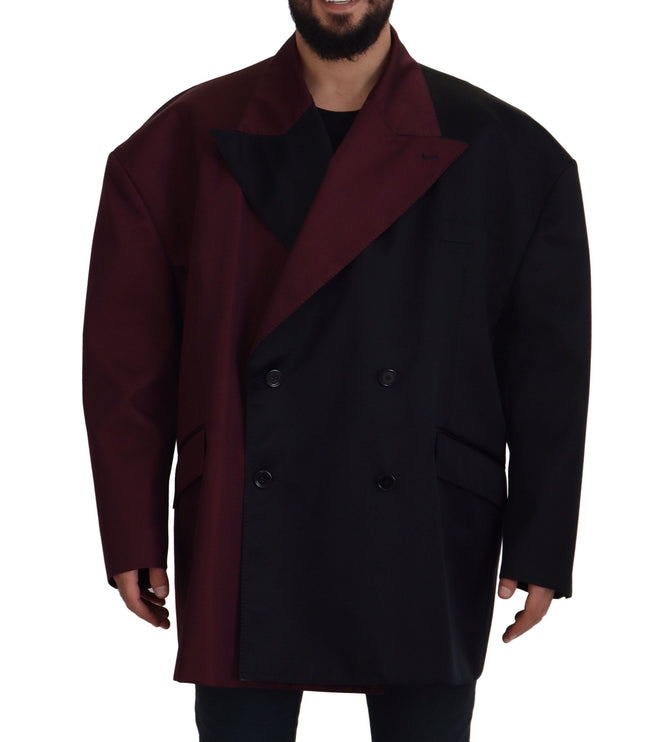 Elegant Bordeaux Double-Prested Veste