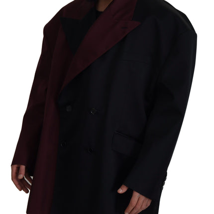 Elegant Bordeaux Double-Prested Veste