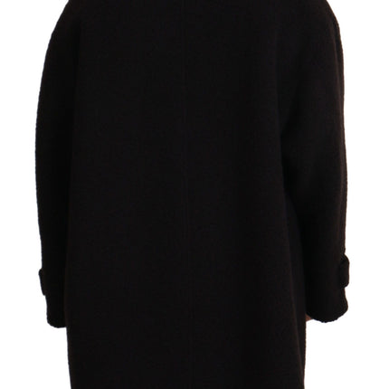 Elegant Black Alpaca Wool Blend veste