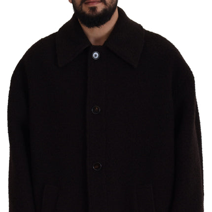 Elegant Black Alpaca Wool Blend veste