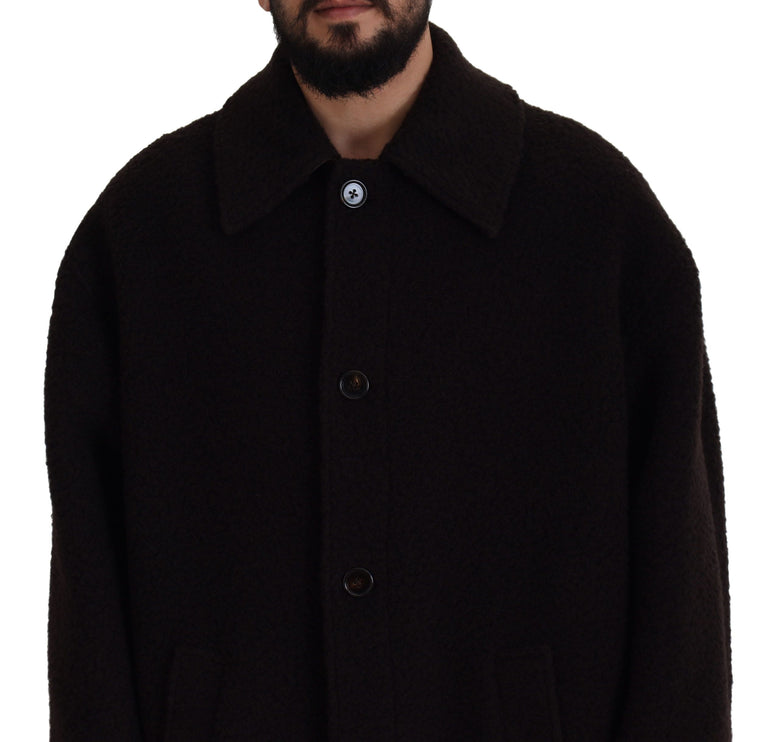 Elegant Black Alpaca Wool Blend veste