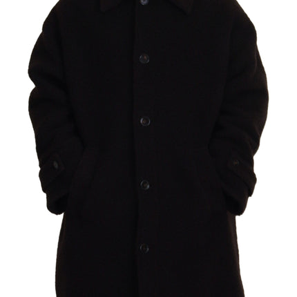 Elegant Black Alpaca Wool Blend veste