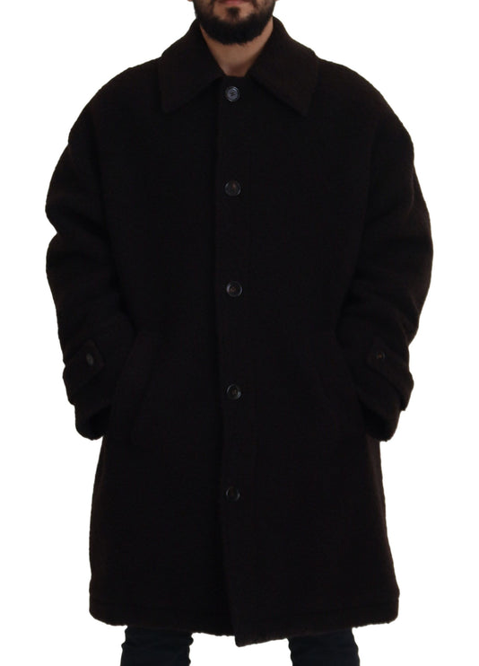 Elegant Black Alpaca Wool Blend veste