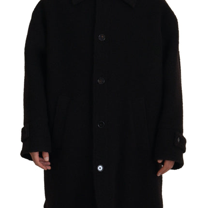 Elegant Black Alpaca Wool Blend veste