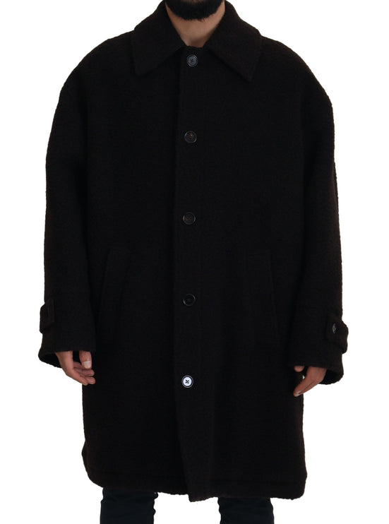 Elegant Black Alpaca Wool Blend veste