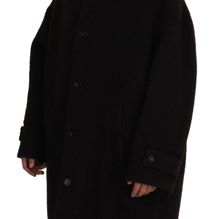 Elegant Black Alpaca Wool Blend veste