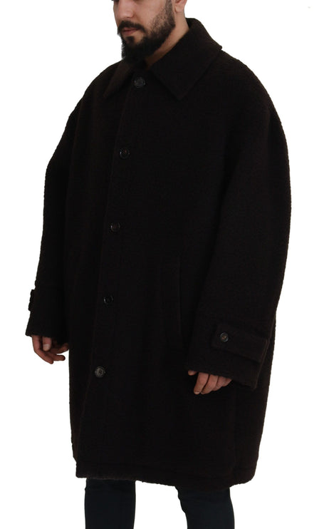 Elegant Black Alpaca Wool Blend veste