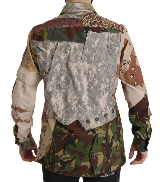 Chemise décontractée de camouflage patchwork