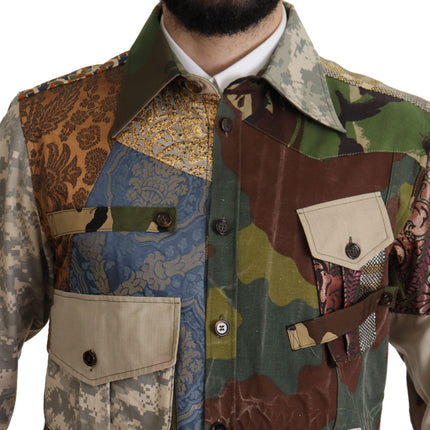 Chemise décontractée de camouflage patchwork