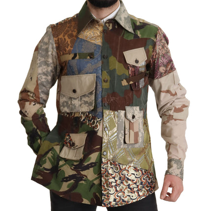 Chemise décontractée de camouflage patchwork