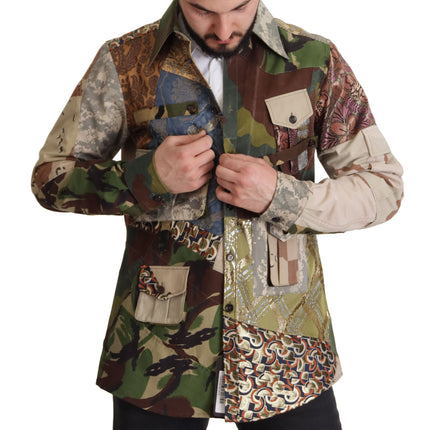 Chemise décontractée de camouflage patchwork