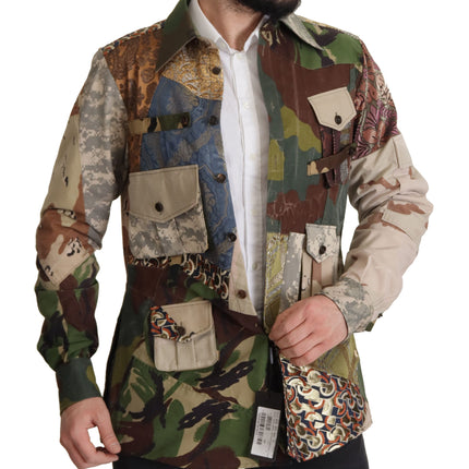 Chemise décontractée de camouflage patchwork