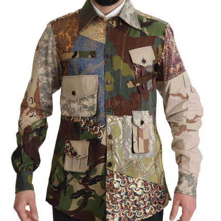 Chemise décontractée de camouflage patchwork