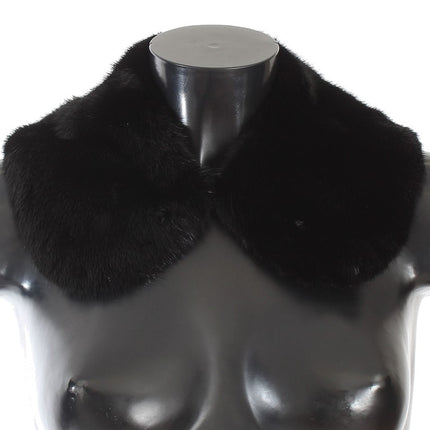 Elegant Black Mink Fur Shoulder Wrap Scarf