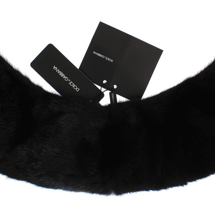 Elegant Black Mink Fur Shoulder Wrap Scarf