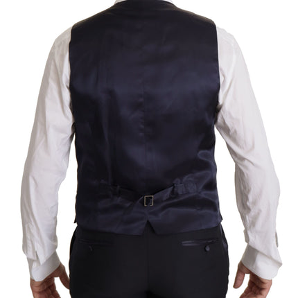 Elegante traje negro de lana de tres piezas