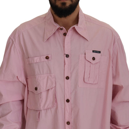 Elegant roze casual katoenen shirt