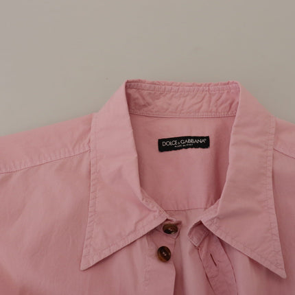 Elegant roze casual katoenen shirt