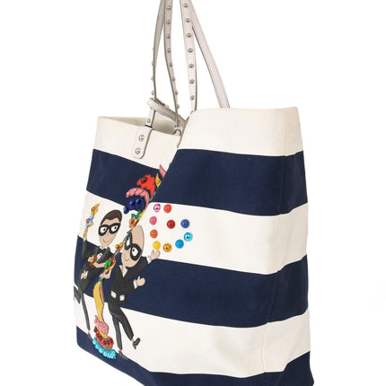 Chic Striped Beatrice Tote Handbag