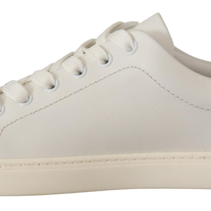 Eleganti sneaker a basso contenuto di pelle bianca