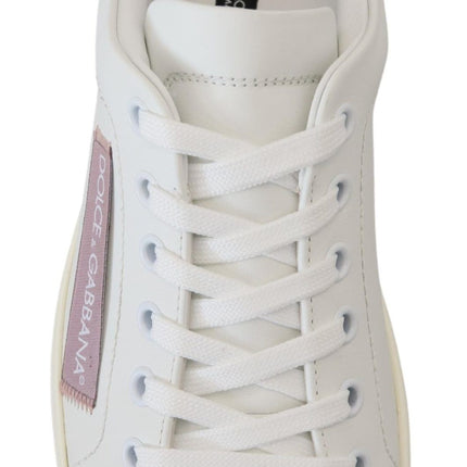 Sneaker chic rosa bianco in pelle rosa bianco