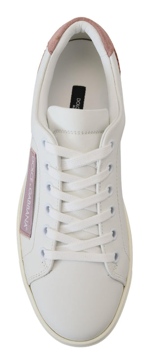 Sneaker chic rosa bianco in pelle rosa bianco