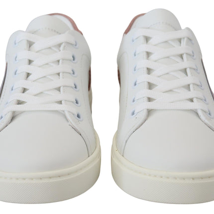 Sneaker chic rosa bianco in pelle rosa bianco