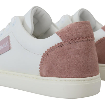 Sneaker chic rosa bianco in pelle rosa bianco