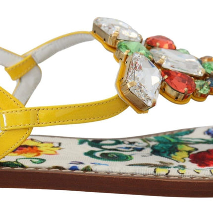 Sandalias de cuero embellecidas por cristal de Majolica