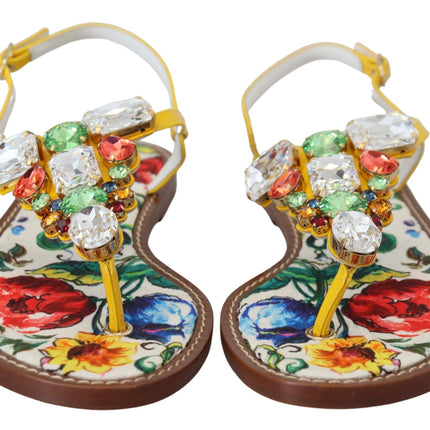 Sandalias de cuero embellecidas por cristal de Majolica