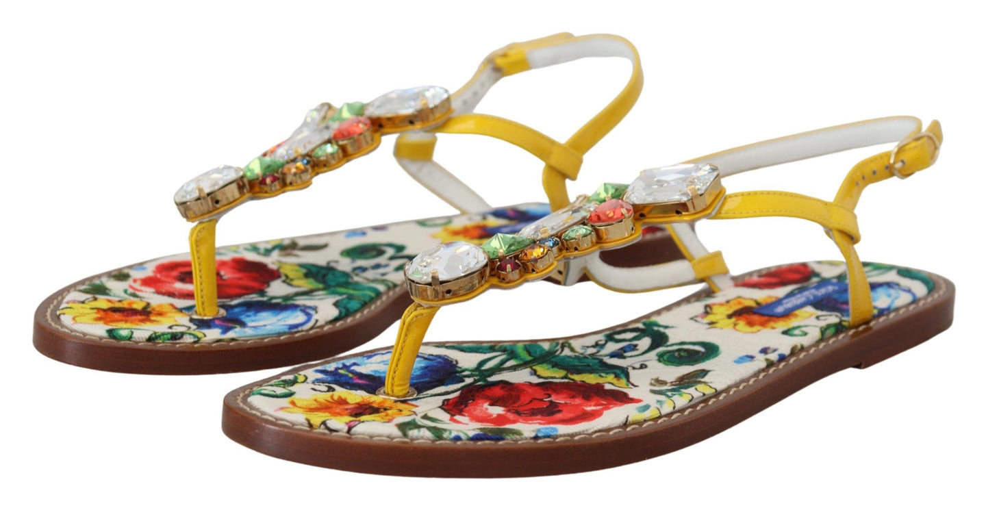 Sandalias de cuero embellecidas por cristal de Majolica