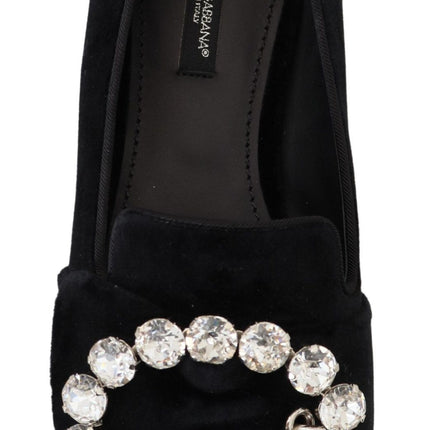 Chique Velvet Crystal-verstrikte loafers