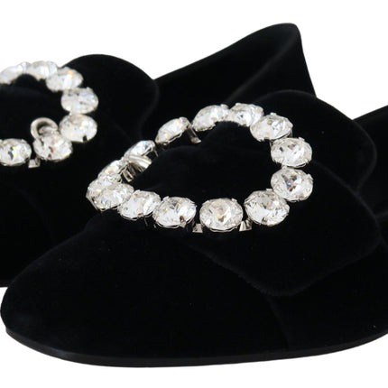 Chique Velvet Crystal-verstrikte loafers