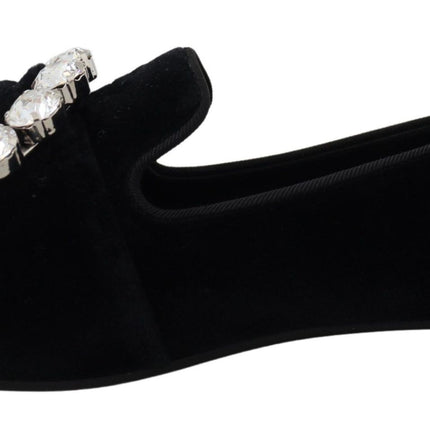 Chique Velvet Crystal-verstrikte loafers