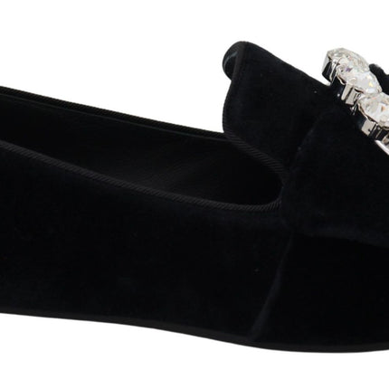 Chique Velvet Crystal-verstrikte loafers